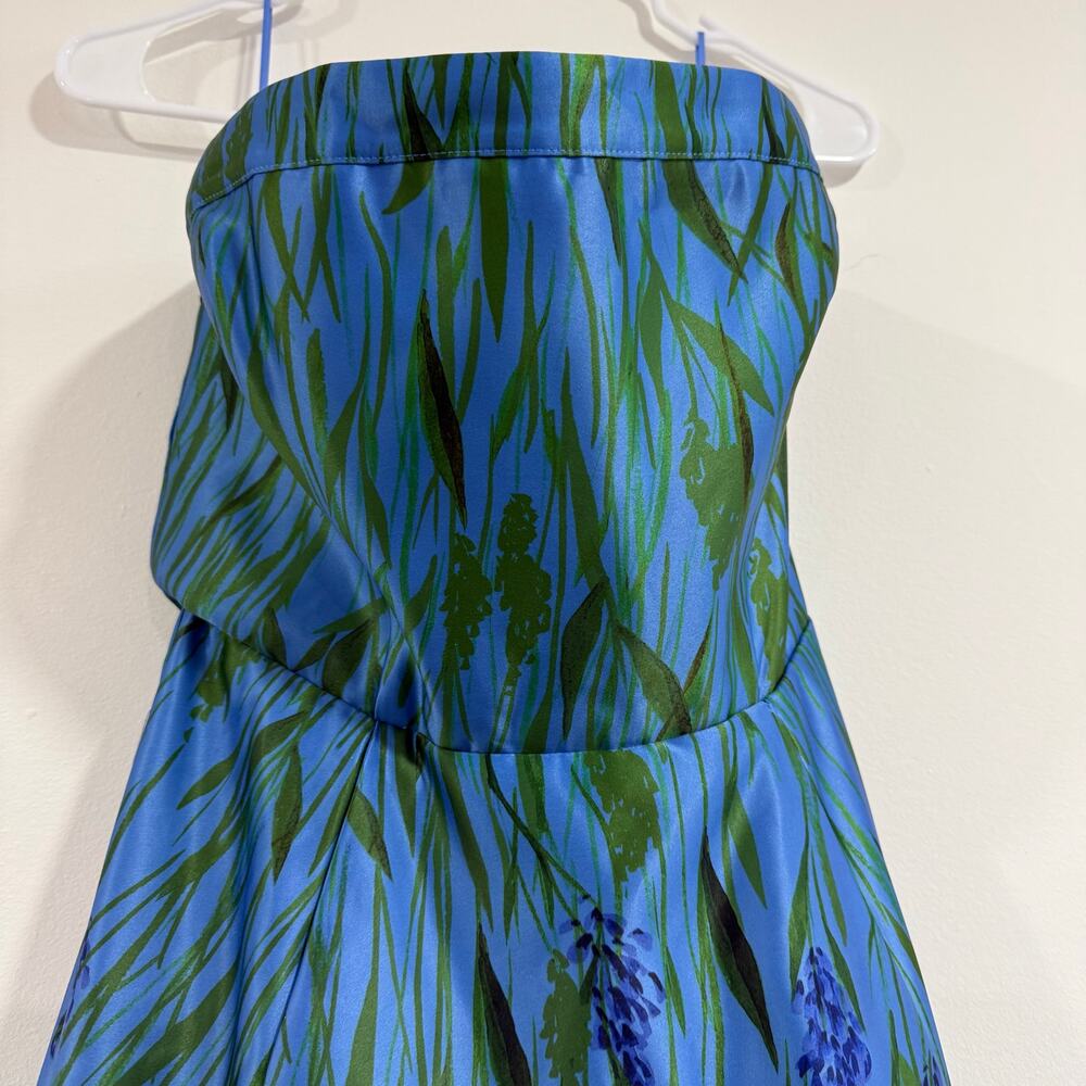 NEW Anthropologie BHLDN Kira Strapless Printed Satin A-Line Maxi Dress US 10 - Picture 7 of 10